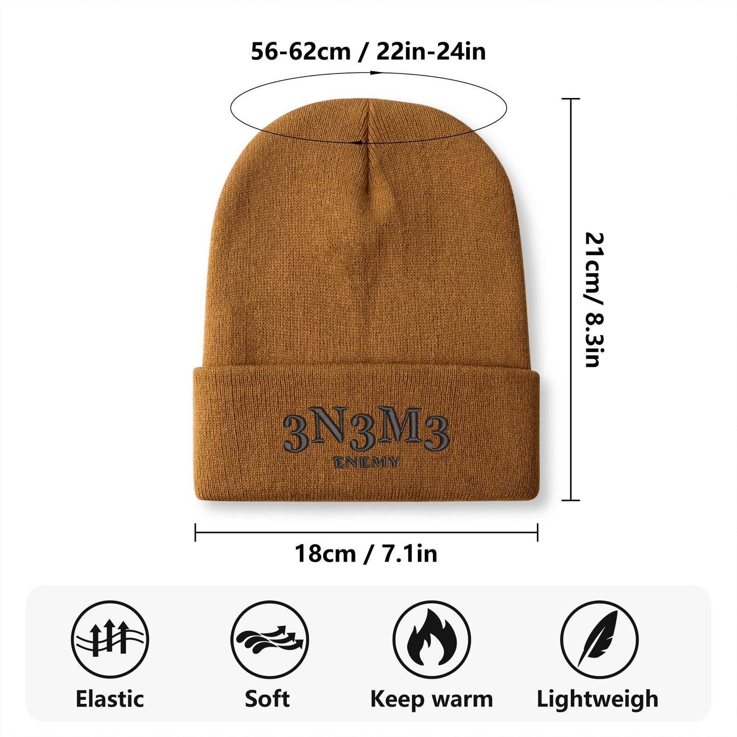 3.N.3.M.3 Enemy Embroidered Knitted Hats