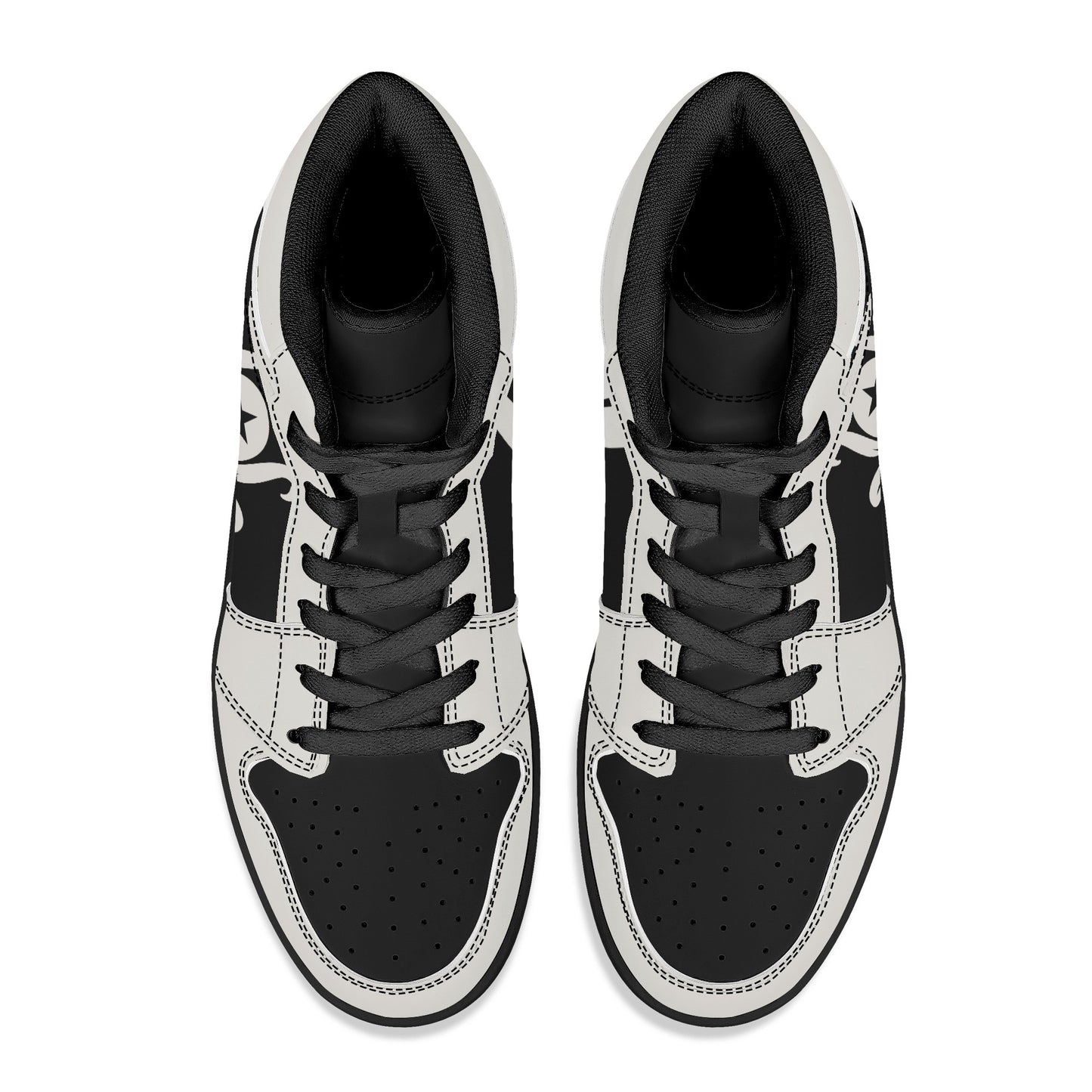 Star Kraken Mens Black/Silver High Top Leather Star Kicks