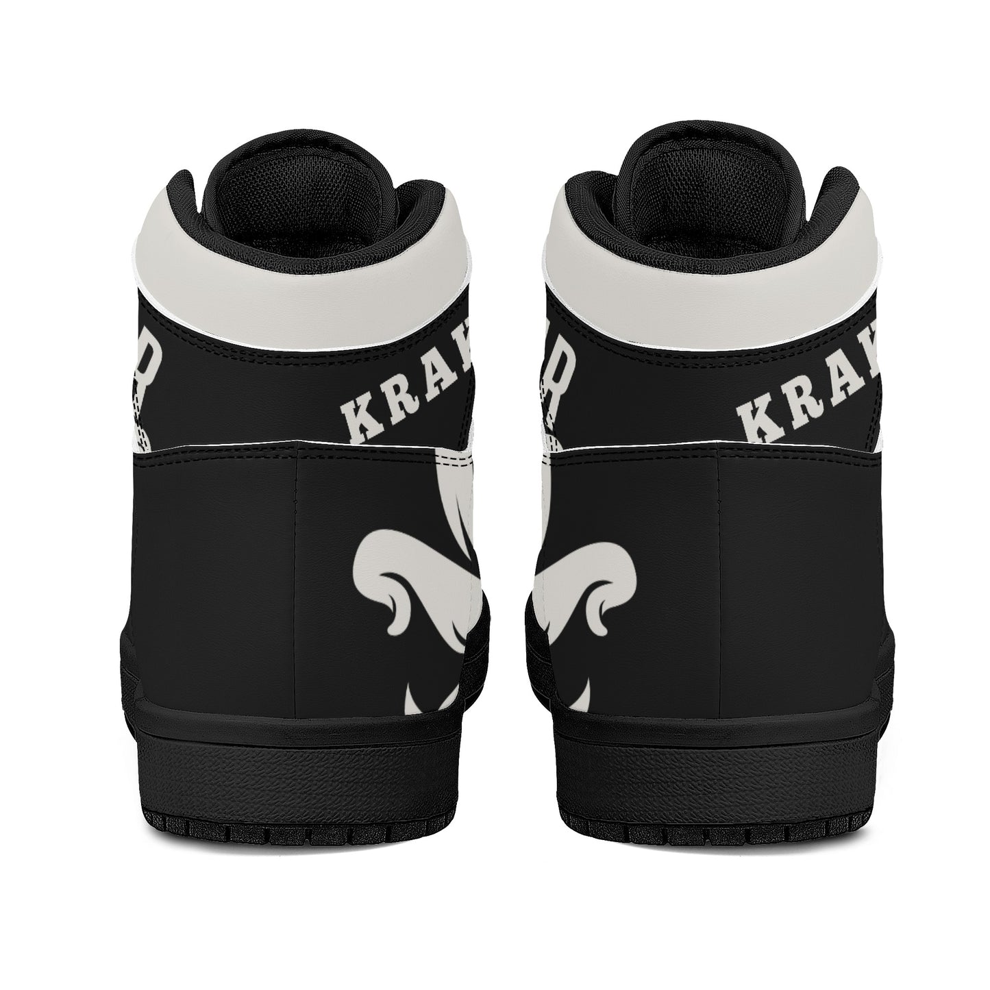 Star Kraken Mens Black/Silver High Top Leather Star Kicks