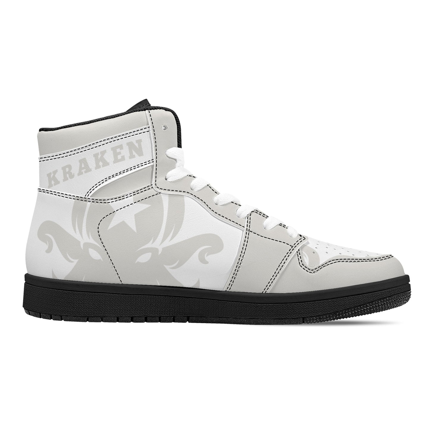 Star Kraken Mens Black/Silver High Top Leather Star Kicks