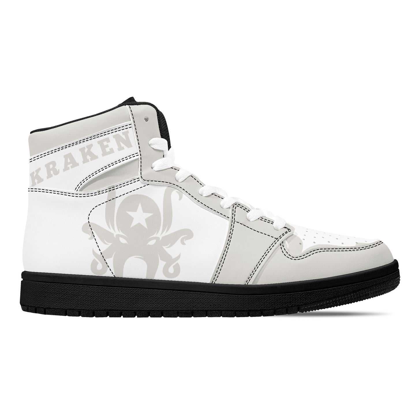 Star Kraken Mens Black/Silver High Top Leather Star Kicks