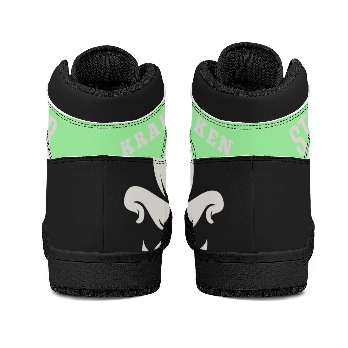 Star Kraken Mens Black/MintGreen High Top Leather Star Kicks