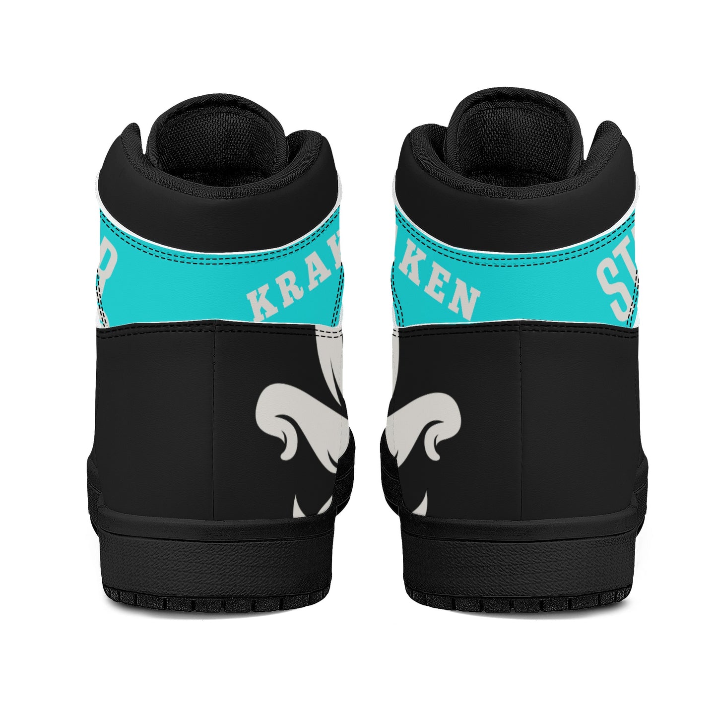 Star Kraken Mens Black/Turquoise High Top Leather Star Kicks