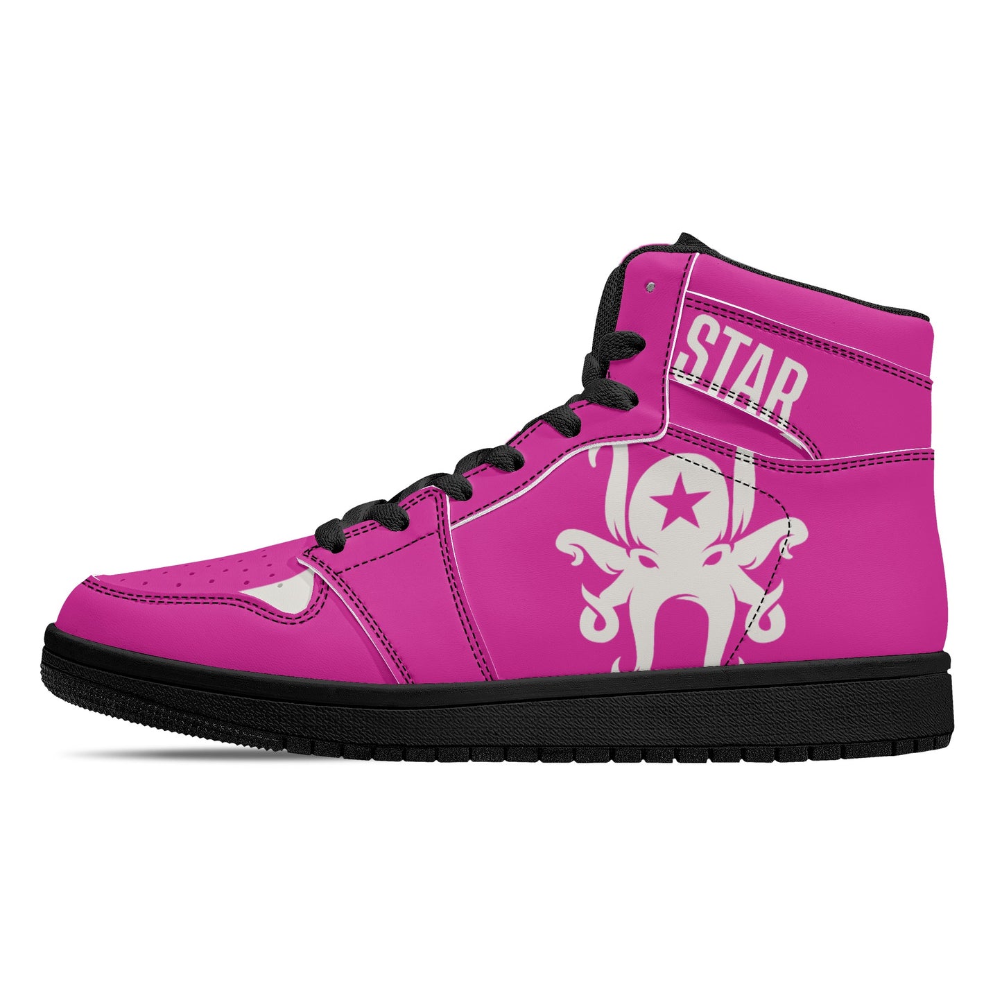 Star Kraken Mens Purple High Top Leather Star Kicks