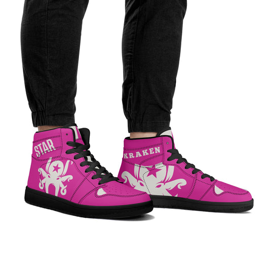 Star Kraken Mens Purple High Top Leather Star Kicks