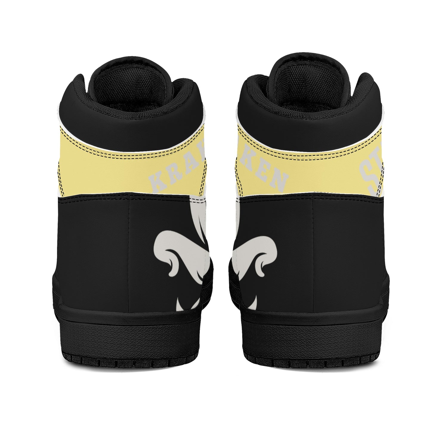 Star Kraken Mens Black/Tan High Top Leather Star Kicks