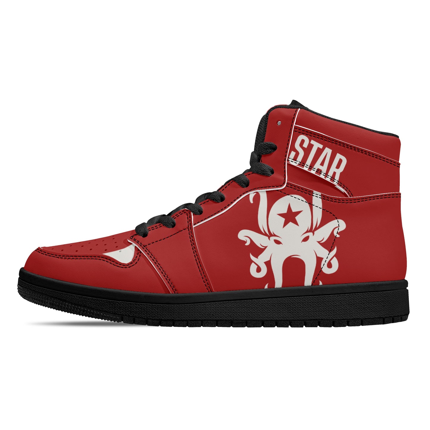 Star Kraken Mens /Maroon High Top Leather Star Kicks