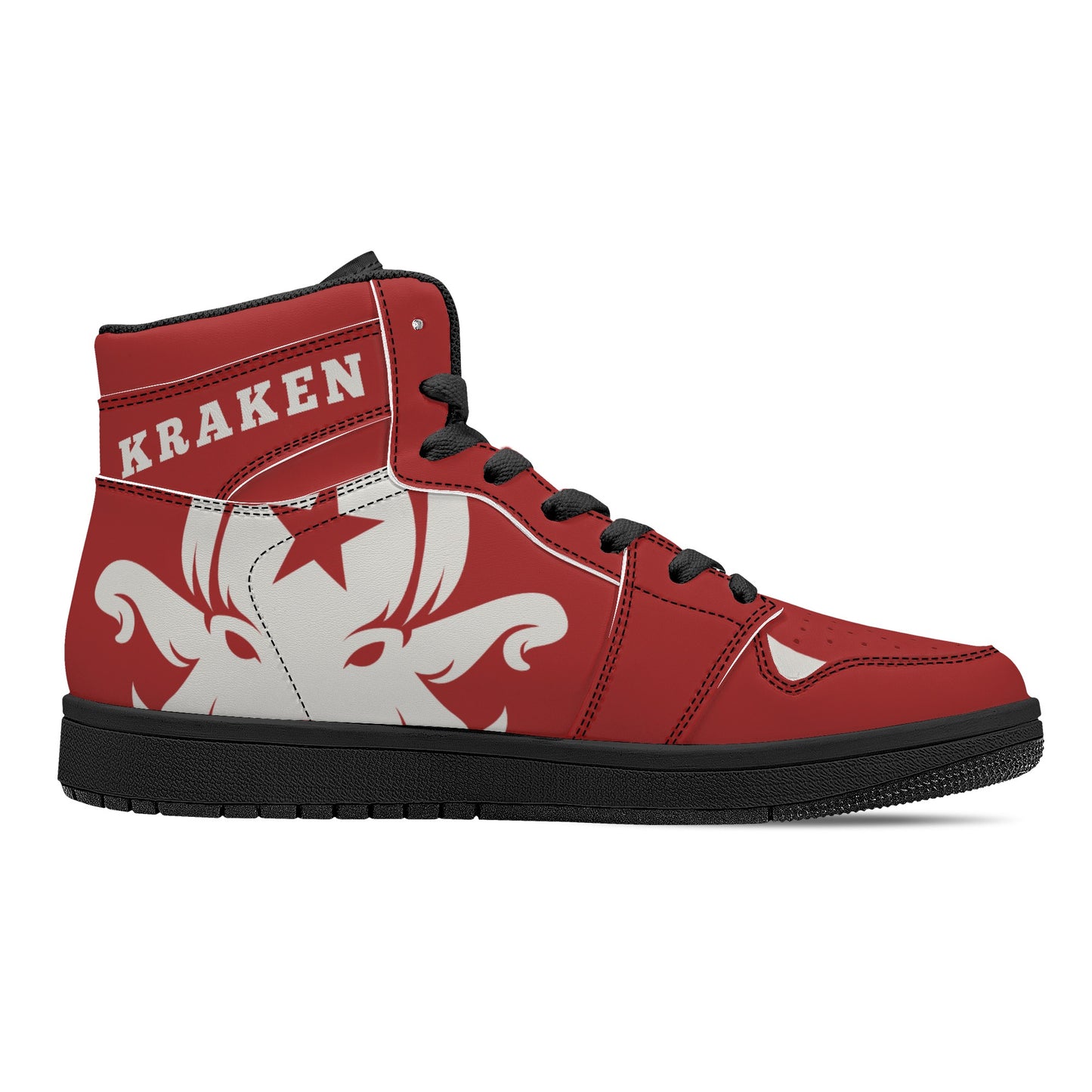 Star Kraken Mens /Maroon High Top Leather Star Kicks