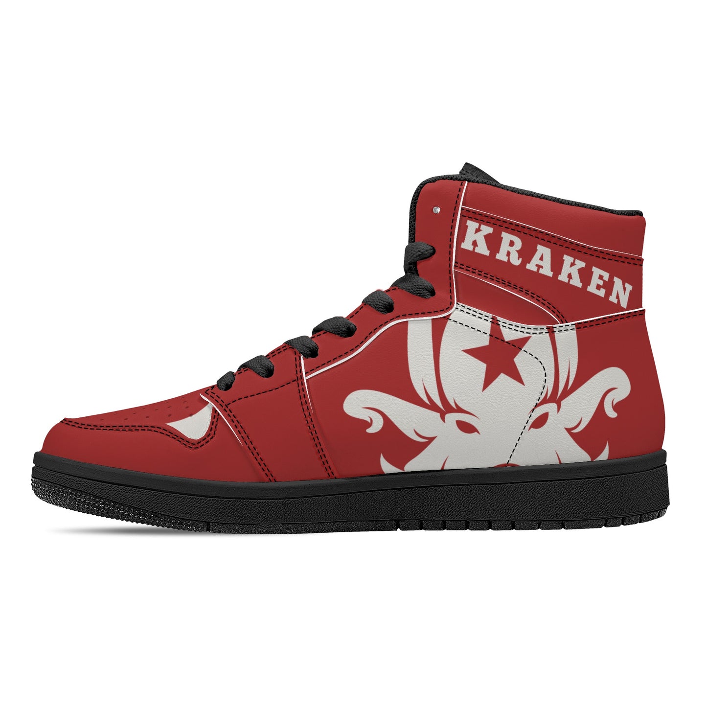 Star Kraken Mens /Maroon High Top Leather Star Kicks