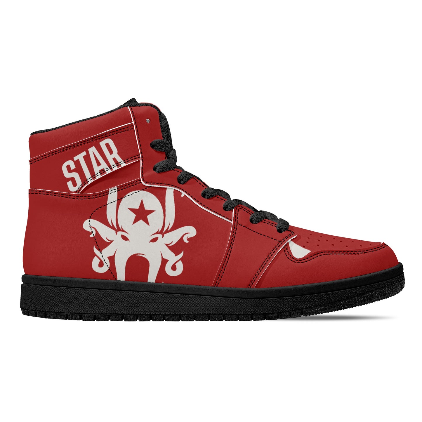 Star Kraken Mens /Maroon High Top Leather Star Kicks