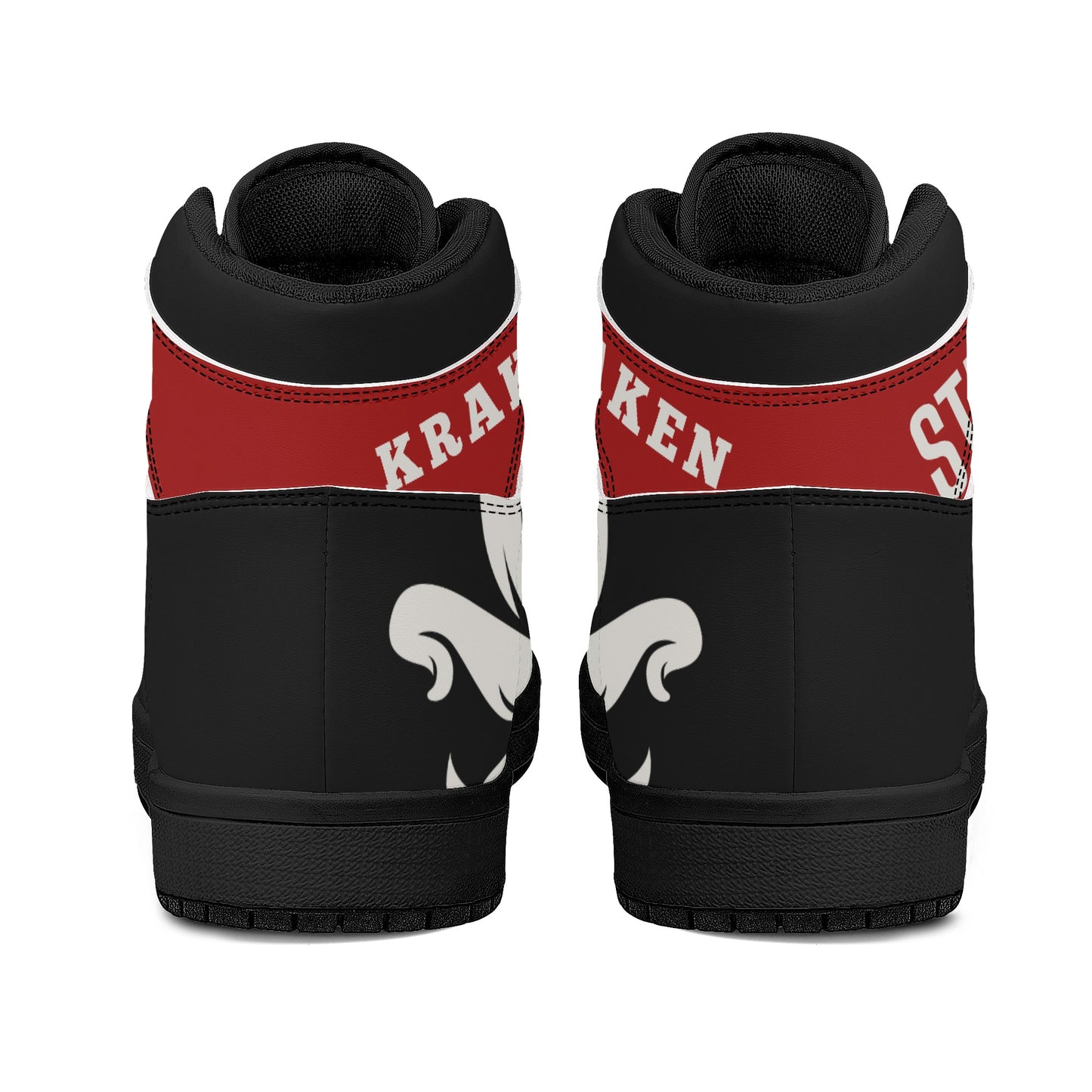 Star Kraken Mens Black/Maroon High Top Leather Star Kicks