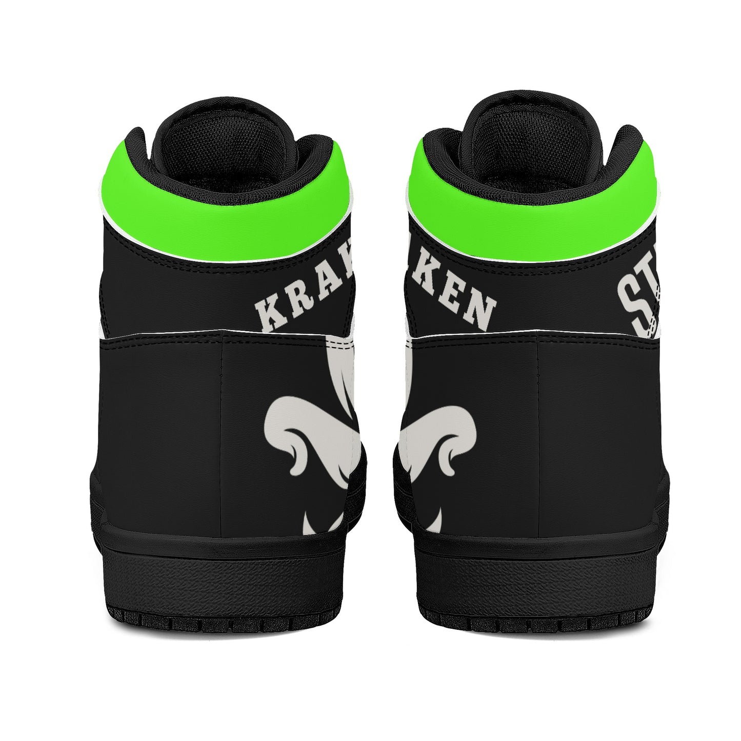 Star Kraken Mens Black/GooGreen High Top Leather Star Kicks