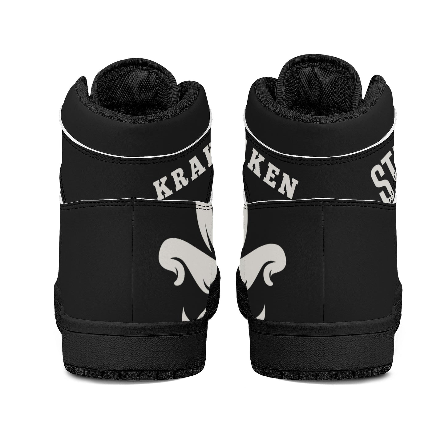 Star Kraken Mens Black High Top Leather Star Kicks