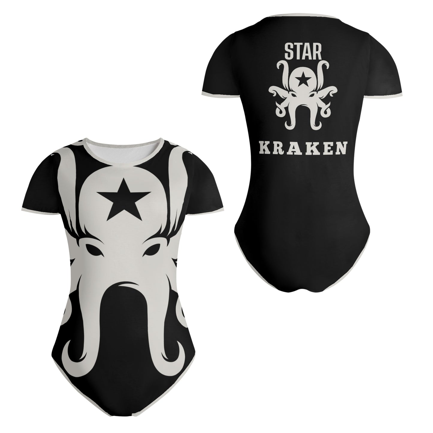 Star Kraken Womens Black Soft Short Sleeve Bodysuit