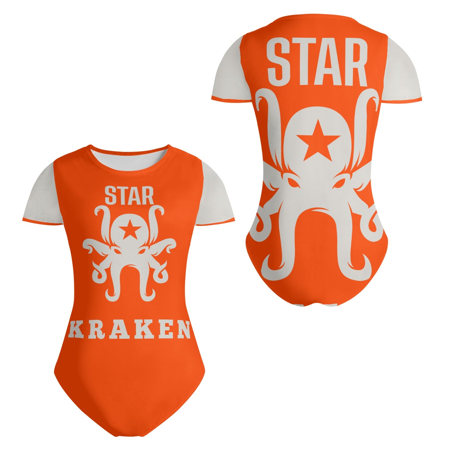 Star Kraken Womens Dark Orange Soft Short Sleeve Bodysuit