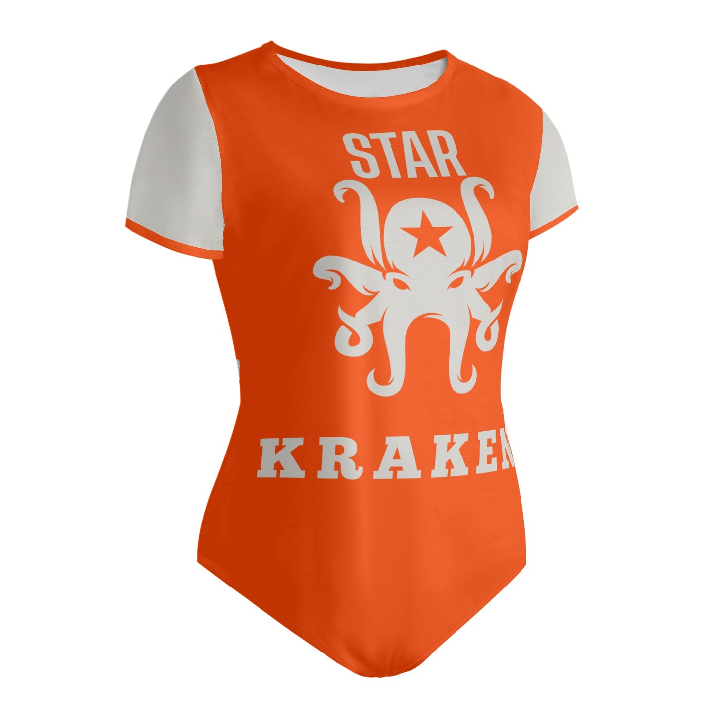 Star Kraken Womens Dark Orange Soft Short Sleeve Bodysuit