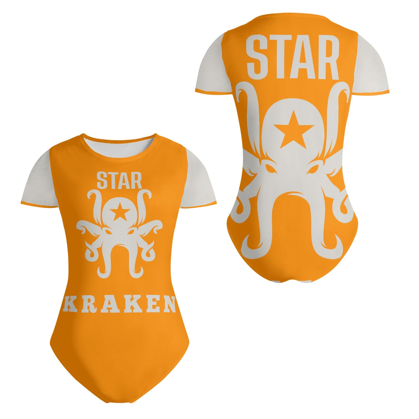 Star Kraken Womens Orange Soft Short Sleeve Bodysuit