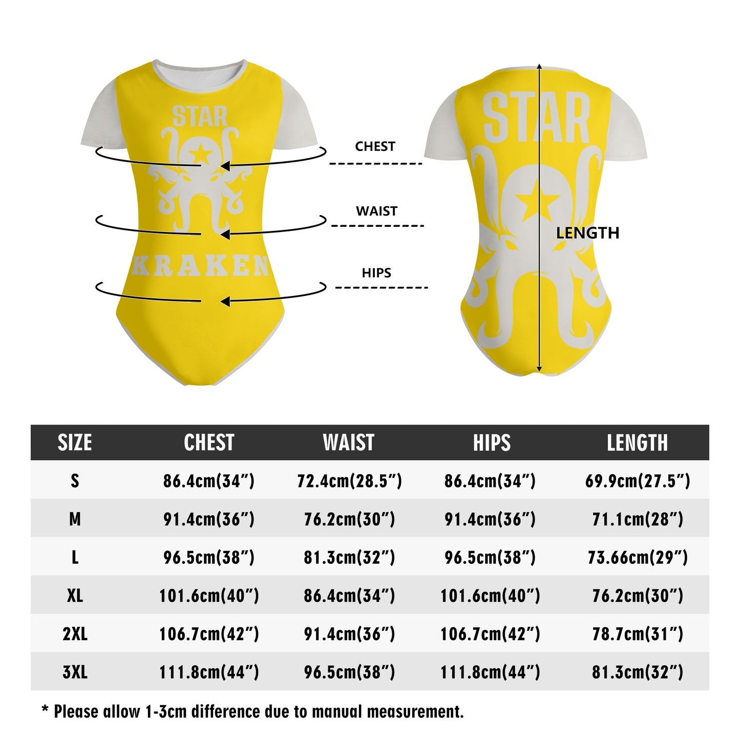 Star Kraken Womens Gold Soft Short Sleeve Bodysuit