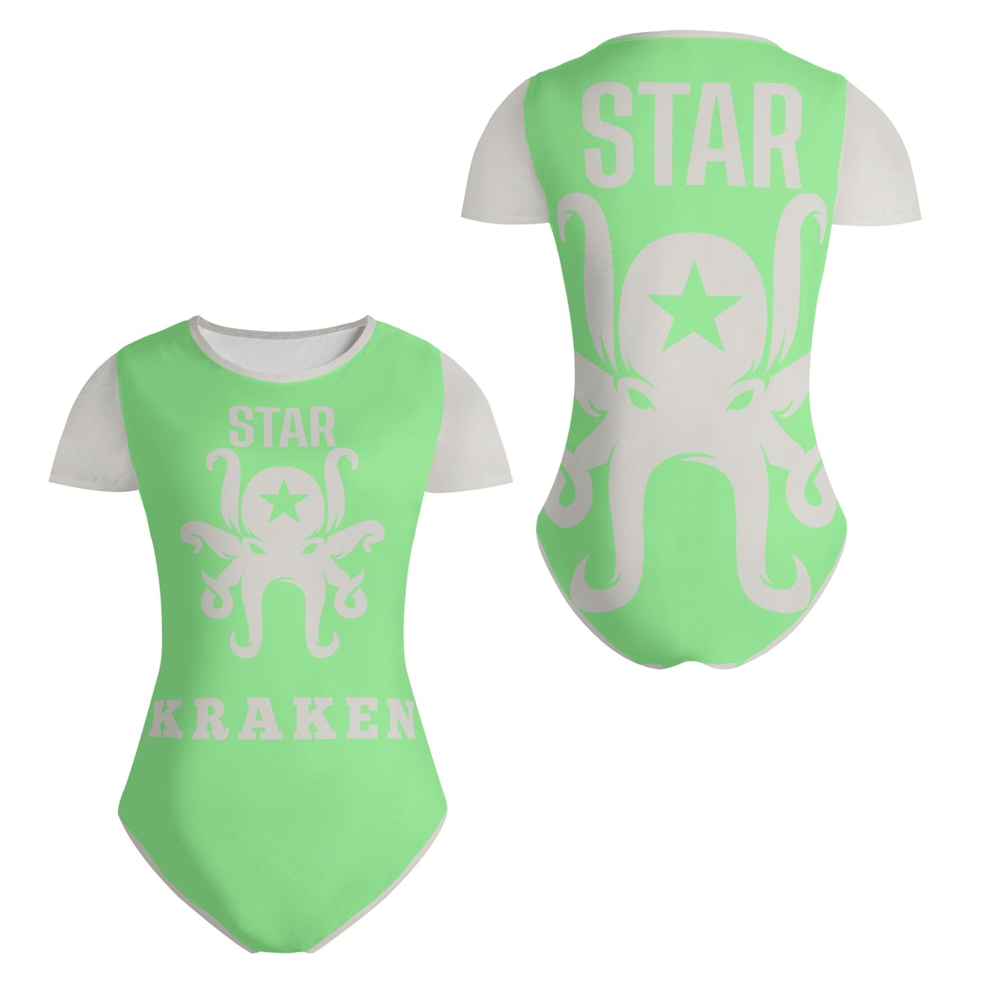 Star Kraken Womens Mint Green Soft Short Sleeve Bodysuit