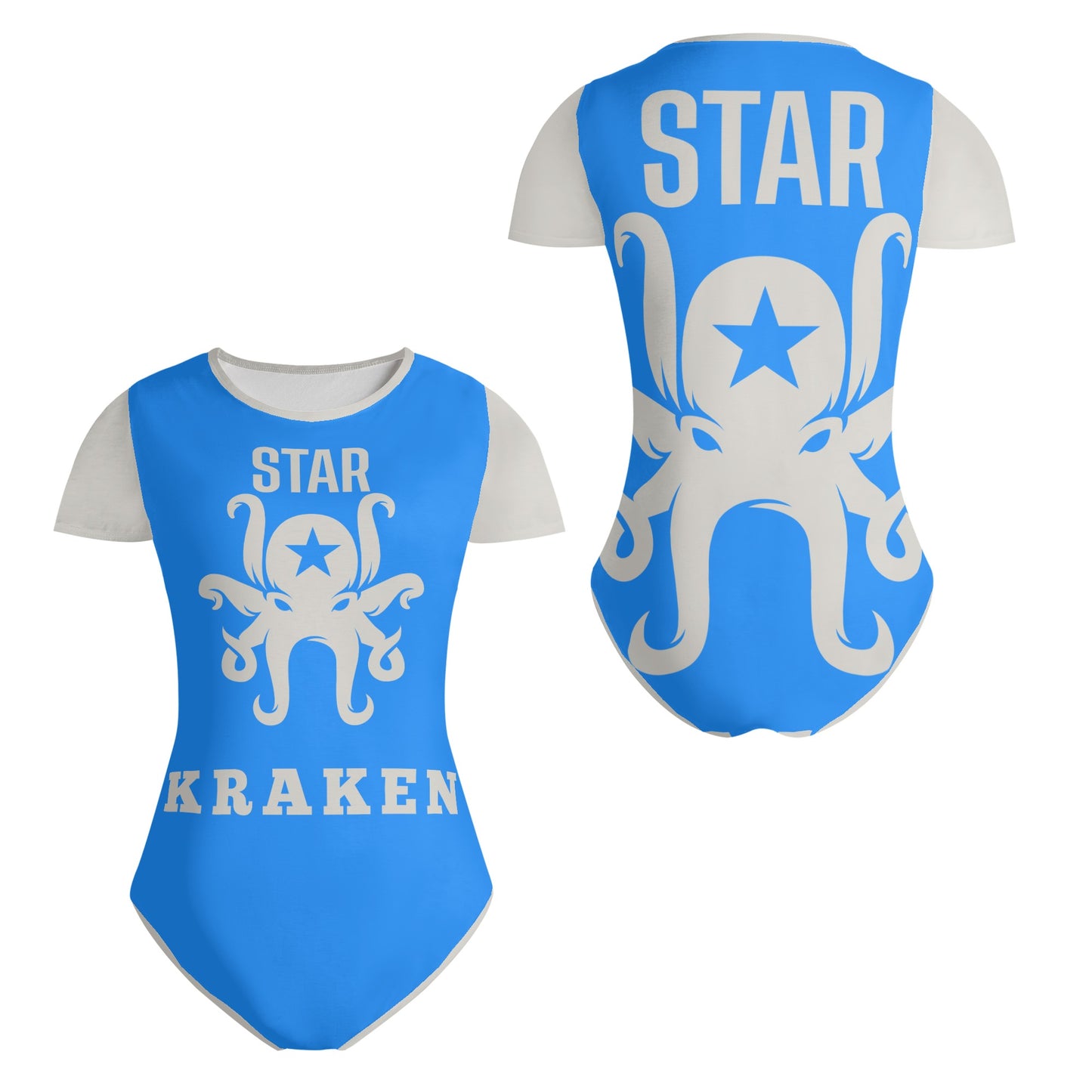 Star Kraken Womens Blue Soft Short Sleeve Bodysuit