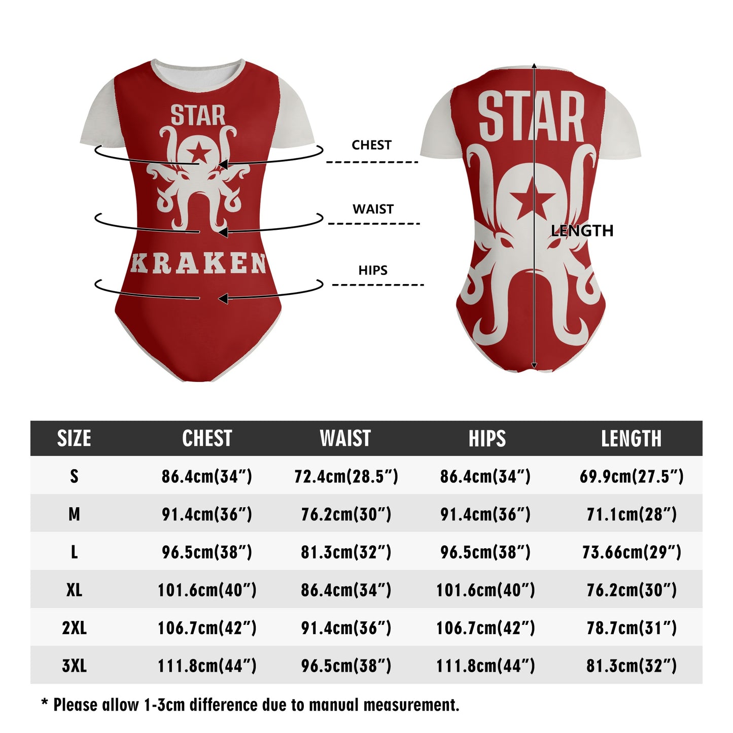 Star Kraken Womens Maroon Soft Short Sleeve Bodysuit