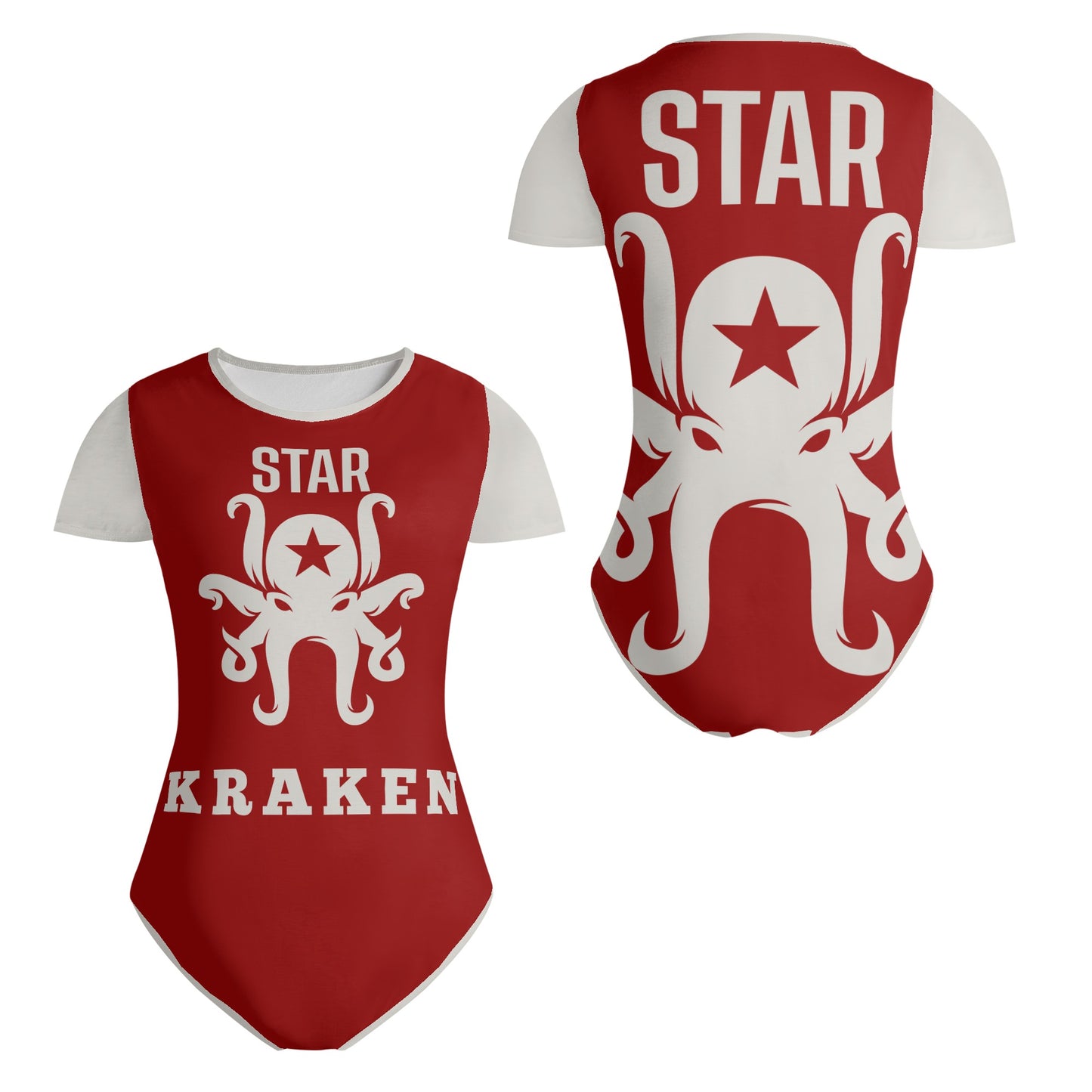 Star Kraken Womens Maroon Soft Short Sleeve Bodysuit