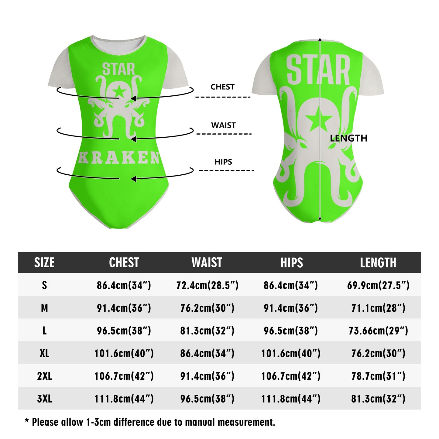 Star Kraken Womens Goo Green Soft Short Sleeve Bodysuit