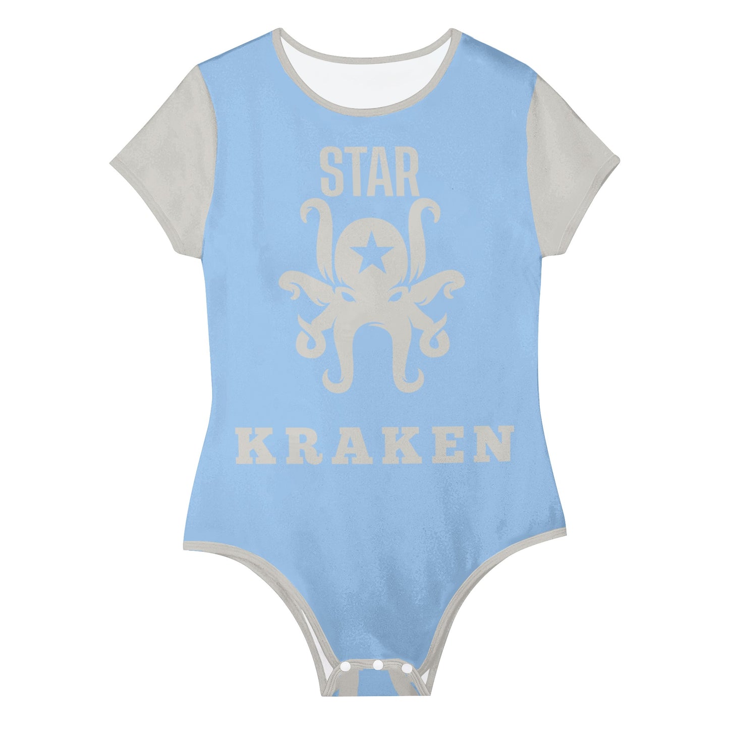 Star Kraken Womens Sky Blue Soft Short Sleeve Bodysuit