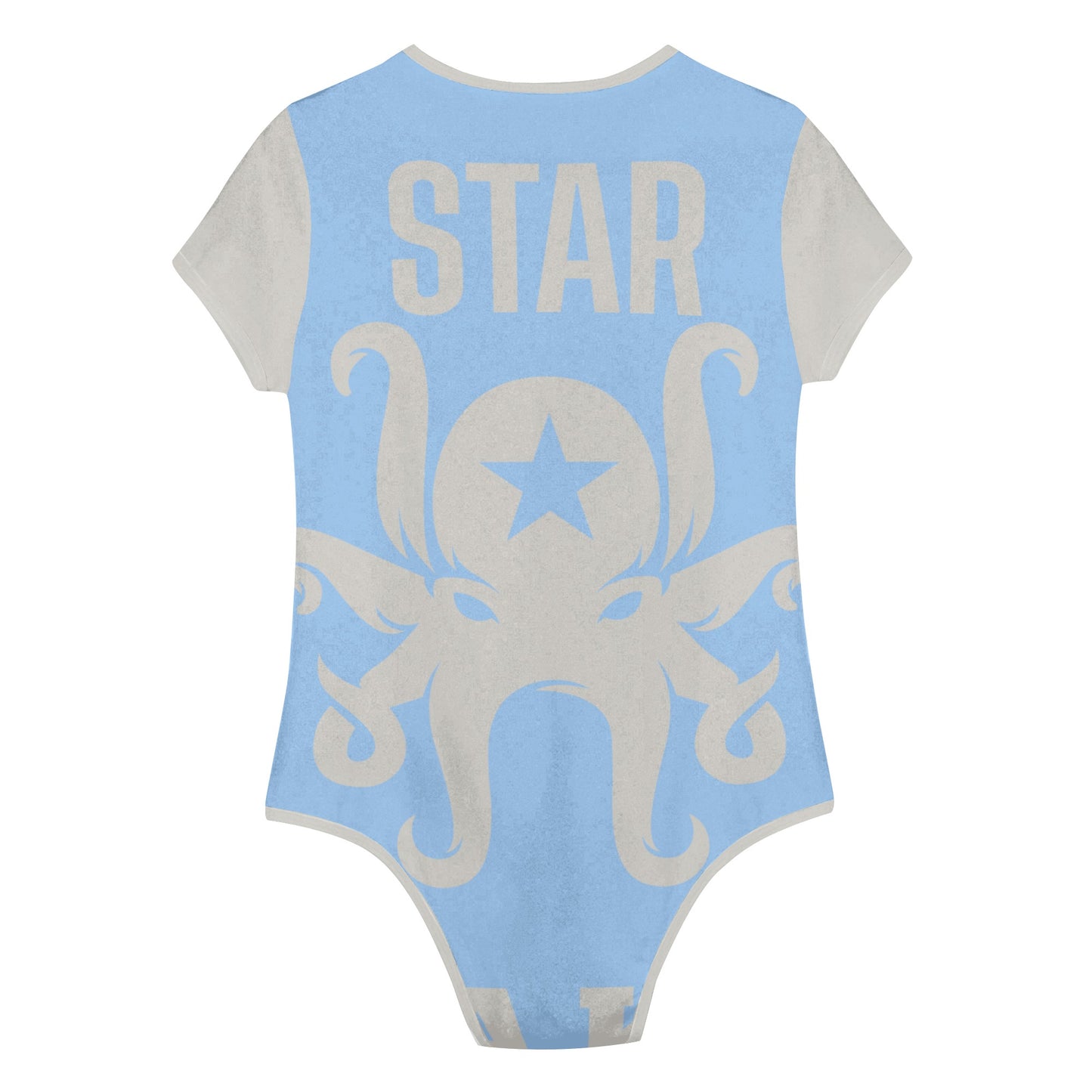 Star Kraken Womens Sky Blue Soft Short Sleeve Bodysuit