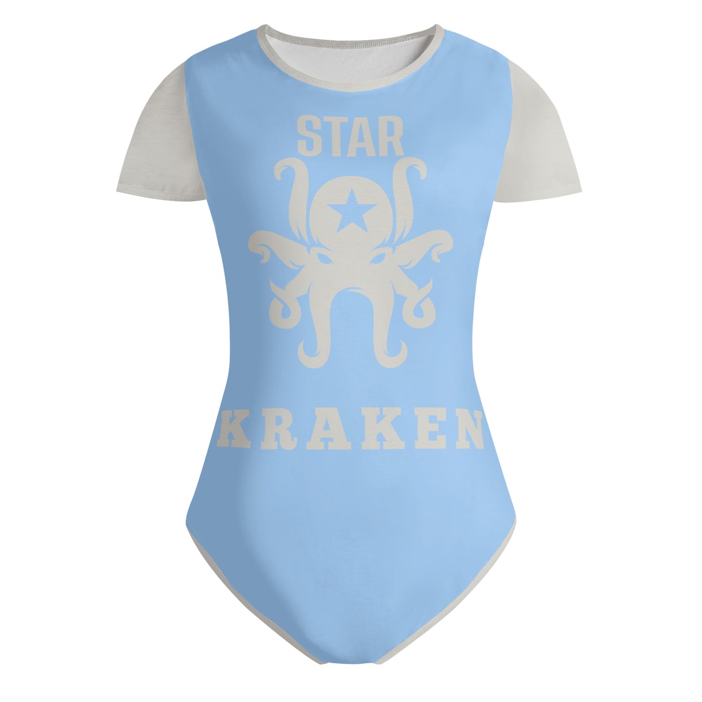 Star Kraken Womens Sky Blue Soft Short Sleeve Bodysuit