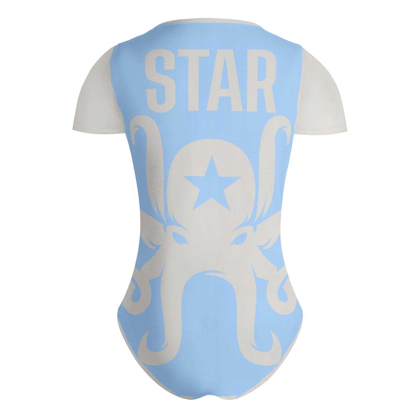 Star Kraken Womens Sky Blue Soft Short Sleeve Bodysuit