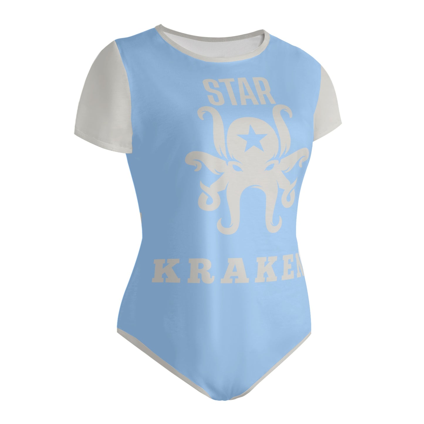 Star Kraken Womens Sky Blue Soft Short Sleeve Bodysuit