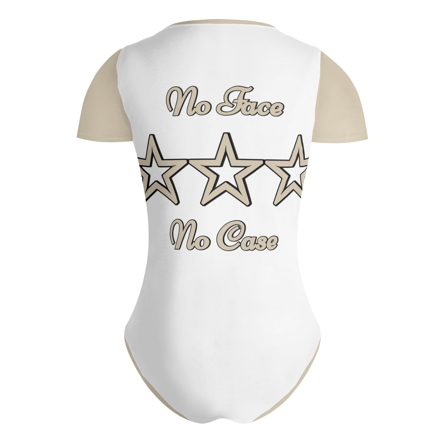 No Face, No Case Womens White Soft Short Sleeve Bodysuit