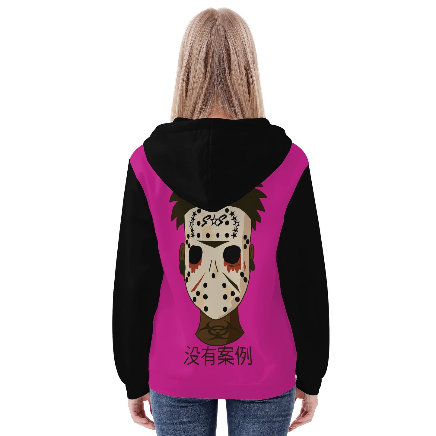 No Face, No Case Womens Purple Zip Up Hoodie