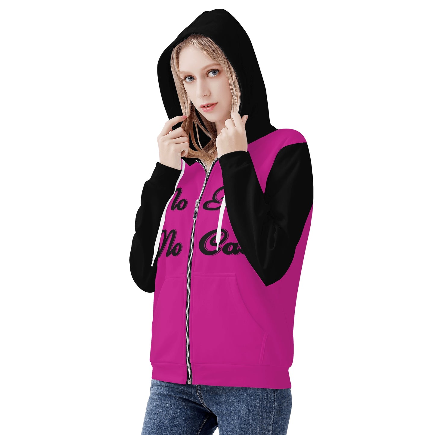 No Face, No Case Womens Purple Zip Up Hoodie