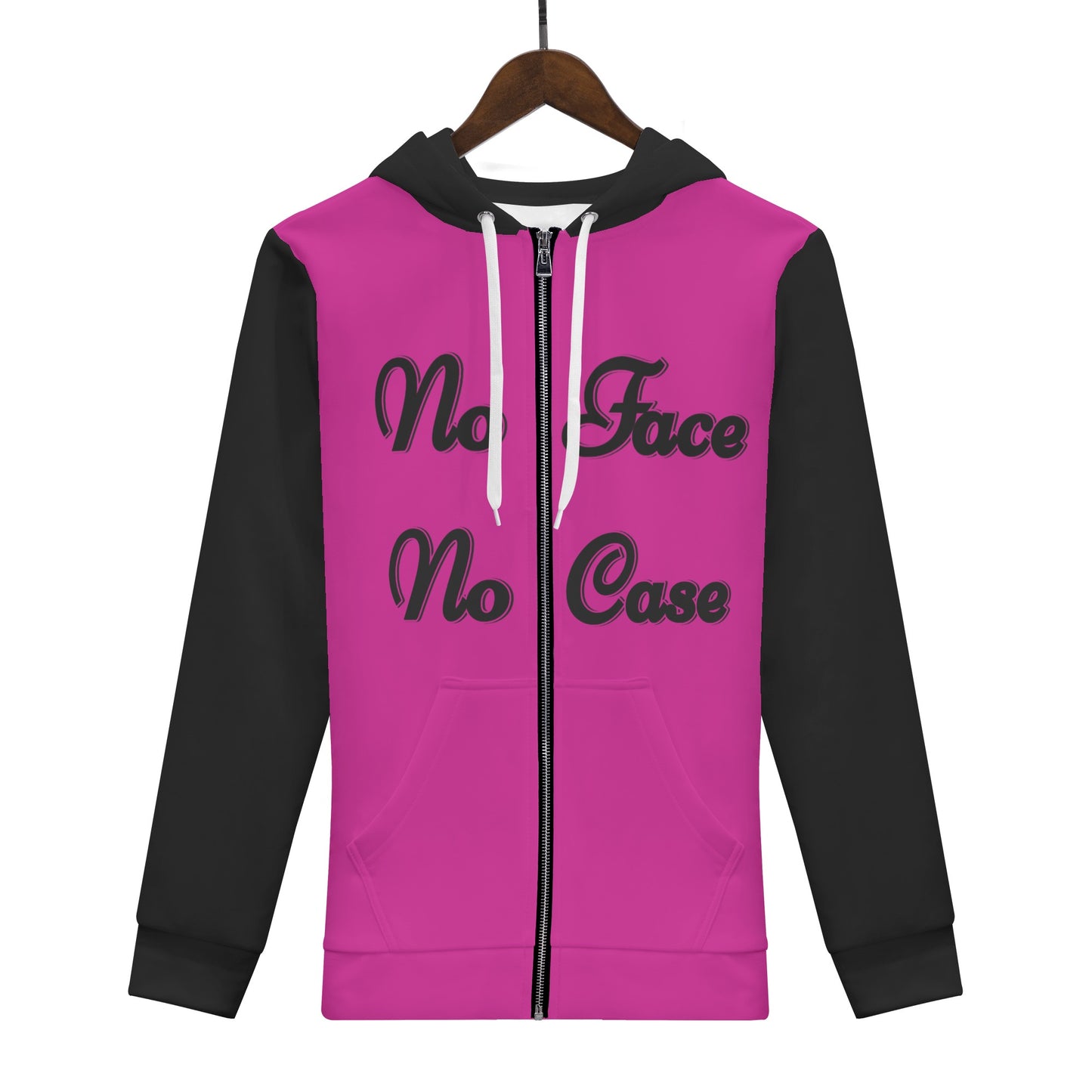 No Face, No Case Womens Purple Zip Up Hoodie