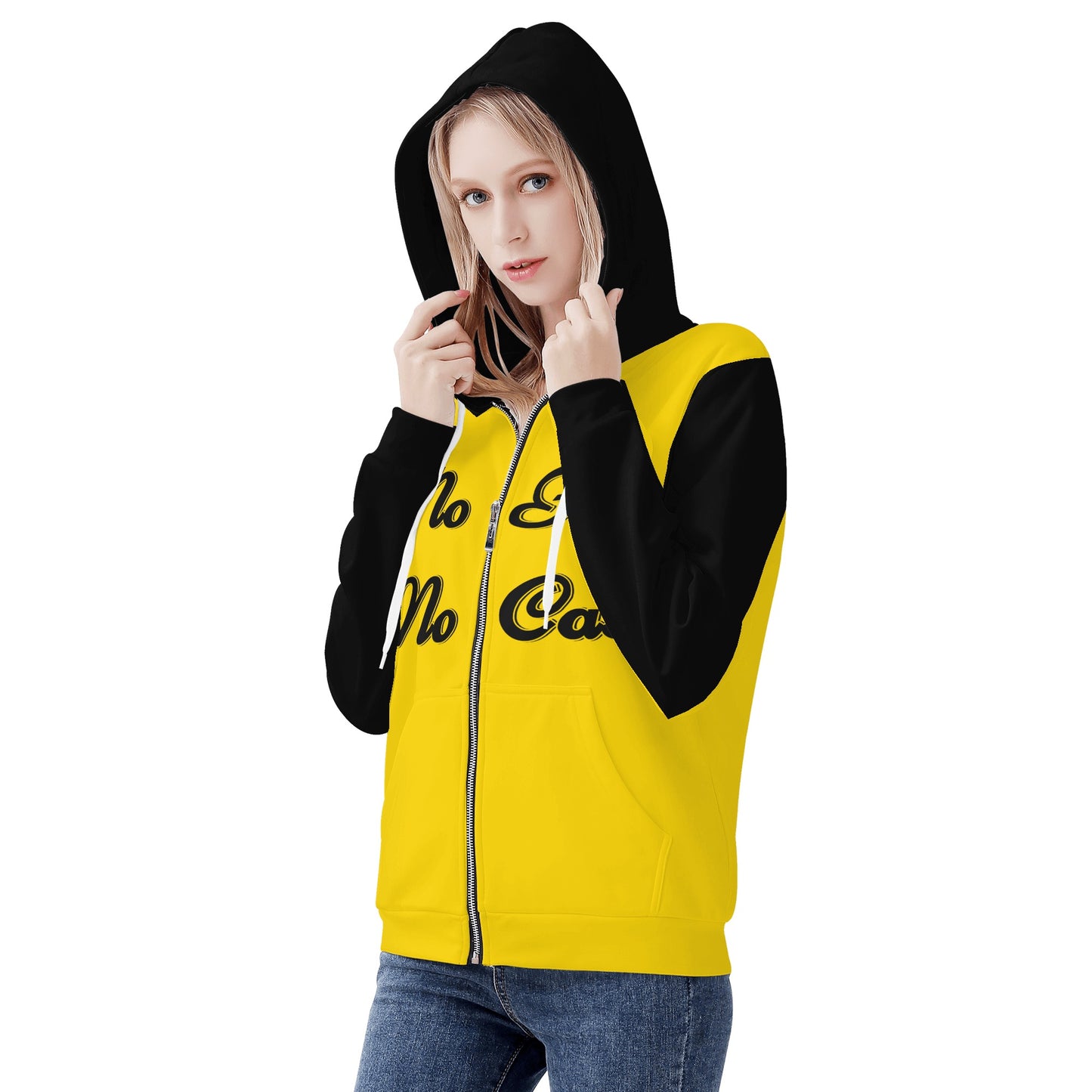 No Face, No Case Womens Gold  Up Hoodie