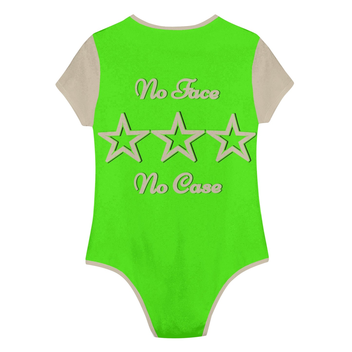 No Face, No Case Womens Goo Green Soft Short Sleeve Bodysuit