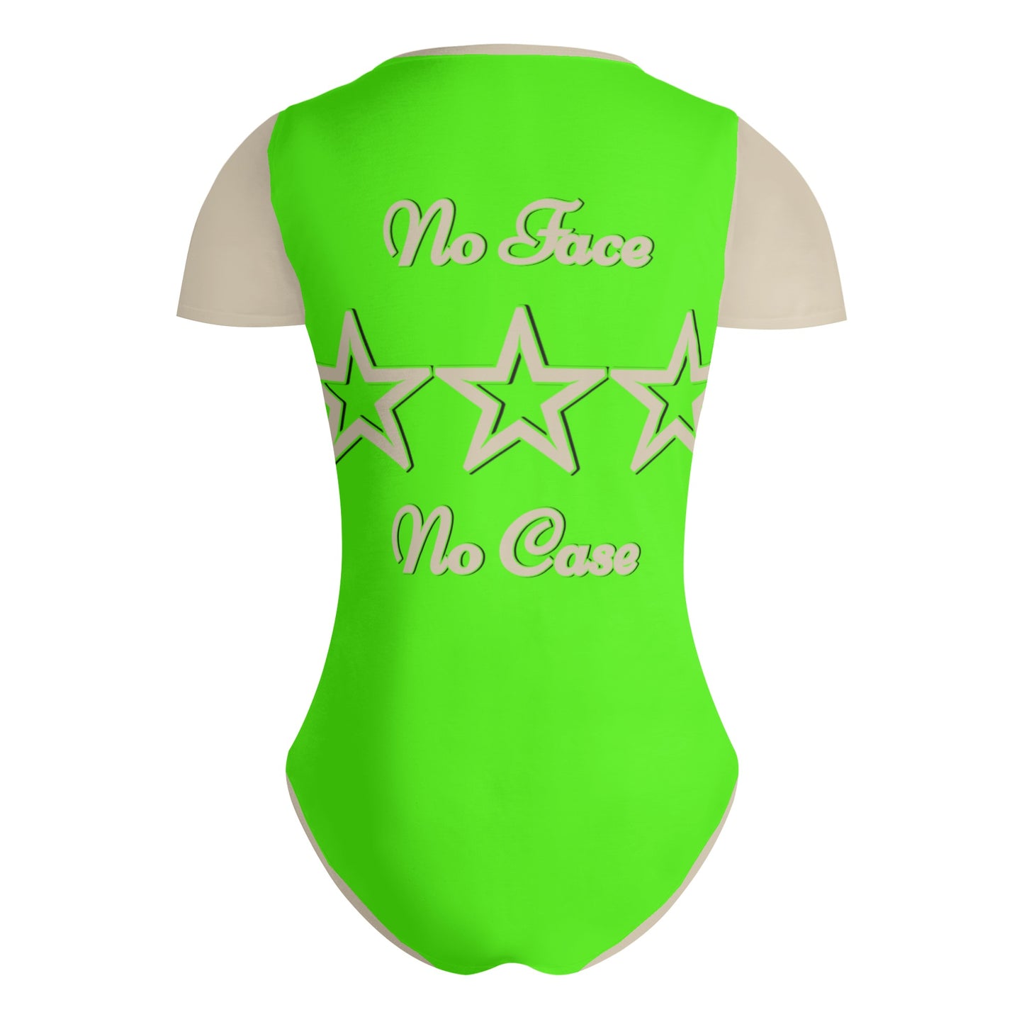 No Face, No Case Womens Goo Green Soft Short Sleeve Bodysuit