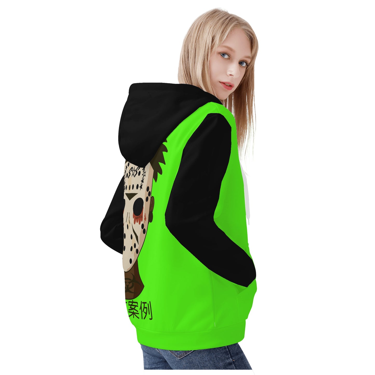 No Face, No Case Womens Goo Green Zip Up Hoodie