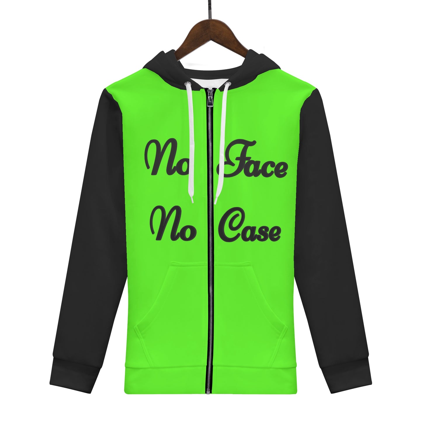 No Face, No Case Womens Goo Green Zip Up Hoodie