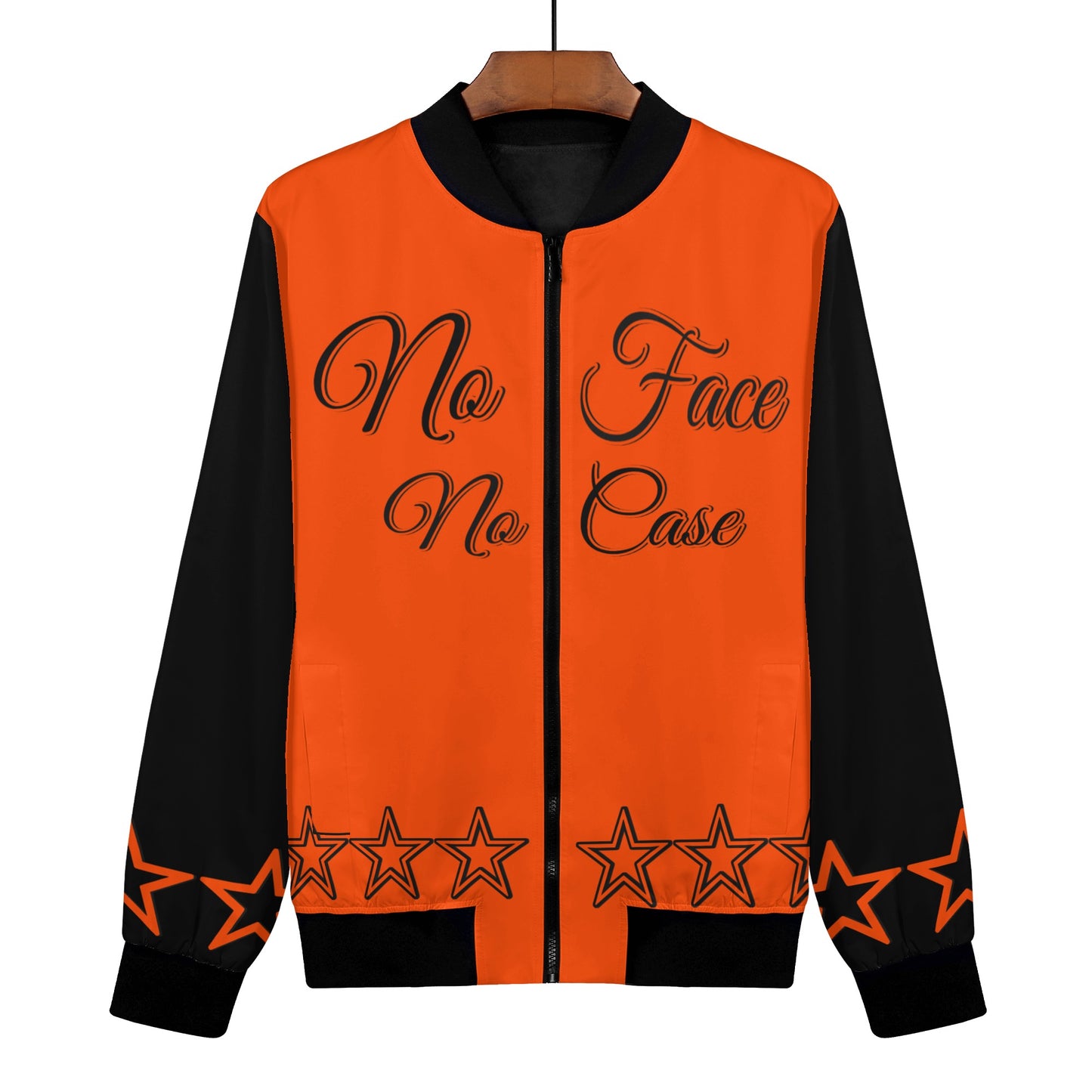 No Face, No Case Womens Dark Orange Zip Up Jacket