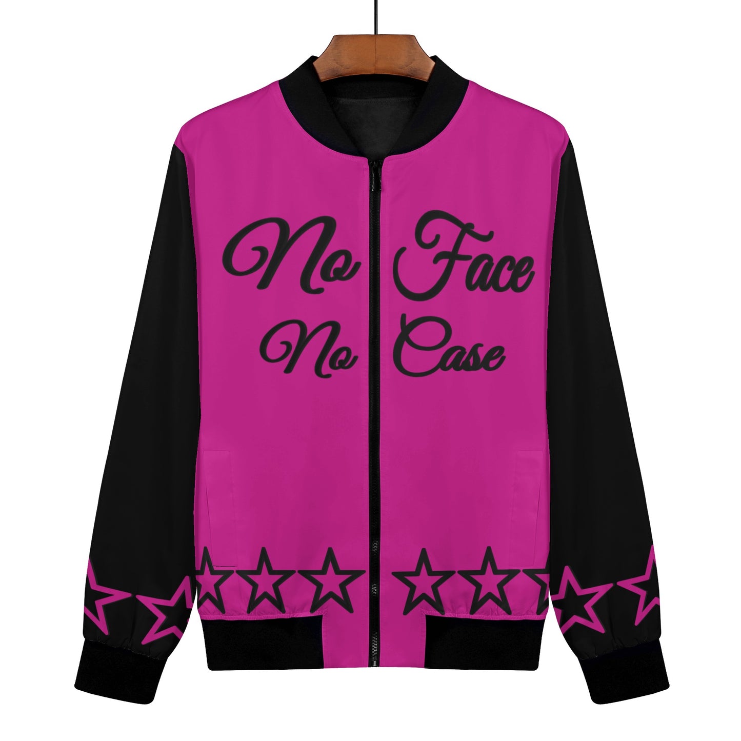 No Face, No Case Womens Purple Zip Up Jacket