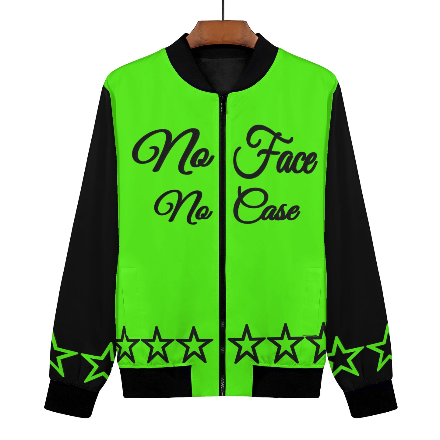 No Face, No Case Womens Goo Green Zip Up Jacket