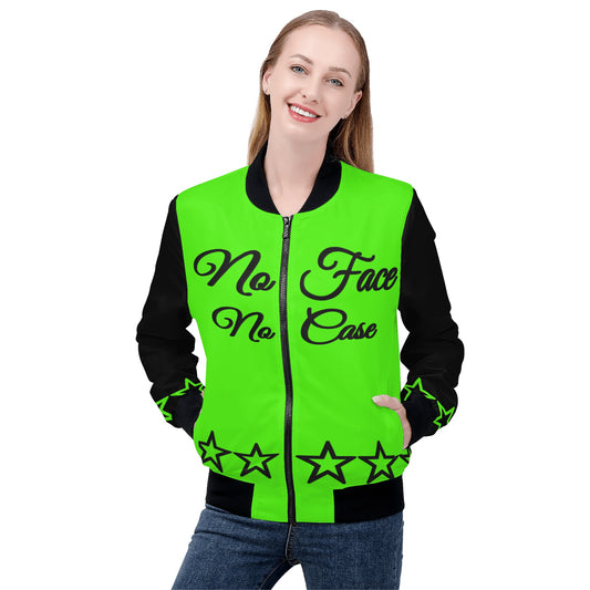 No Face, No Case Womens Goo Green Zip Up Jacket