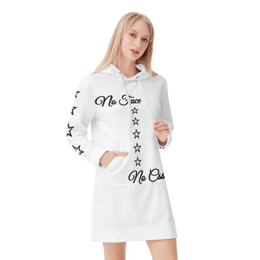 No Face, No Case Womens White Hoodie Dress