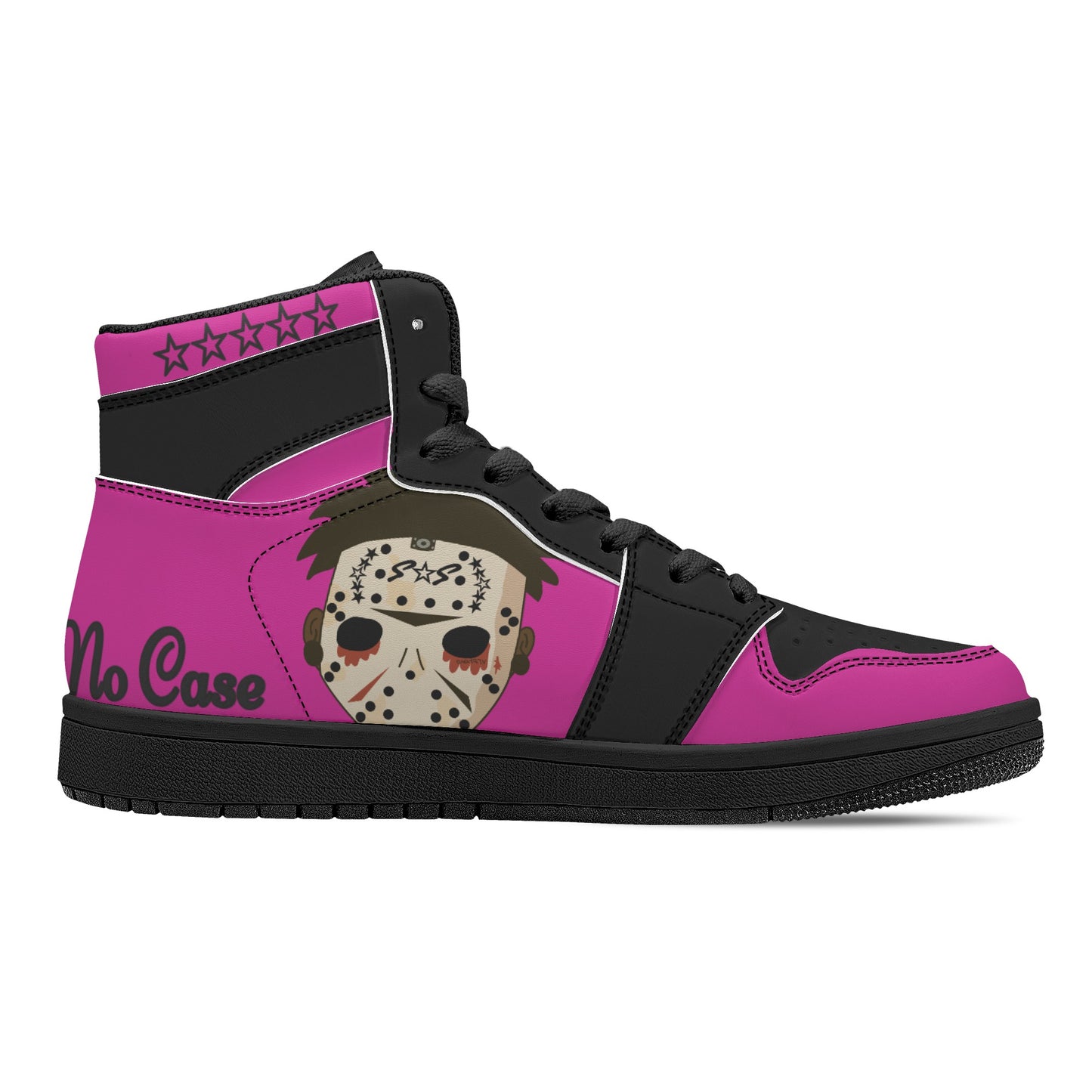 No Face, No Case Mens Purple/Black High Top Leather Star Kicks