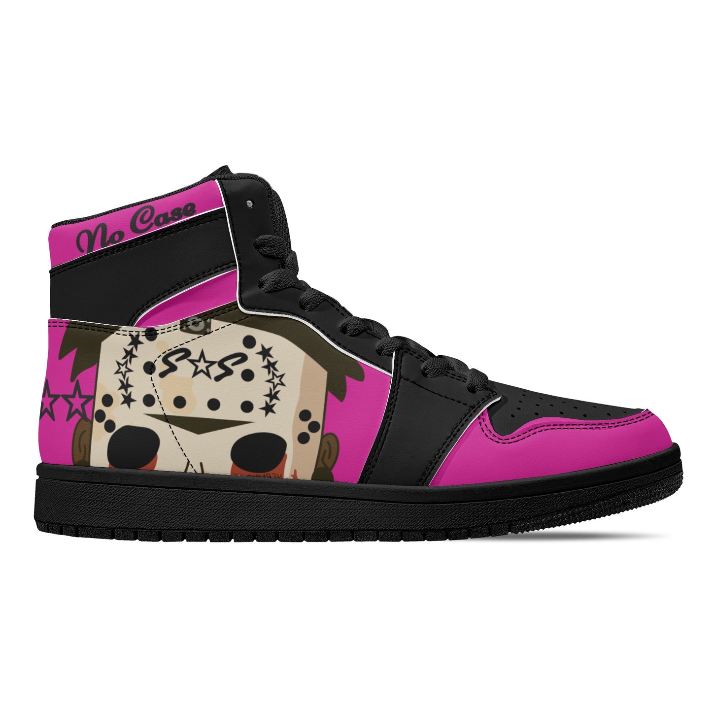 No Face, No Case Mens Purple/Black High Top Leather Star Kicks