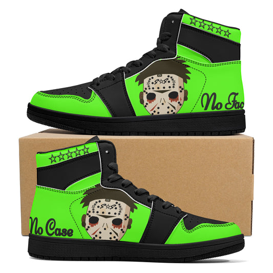 No Face, No Case Mens Goo Green/Black High Top Leather Star Kicks