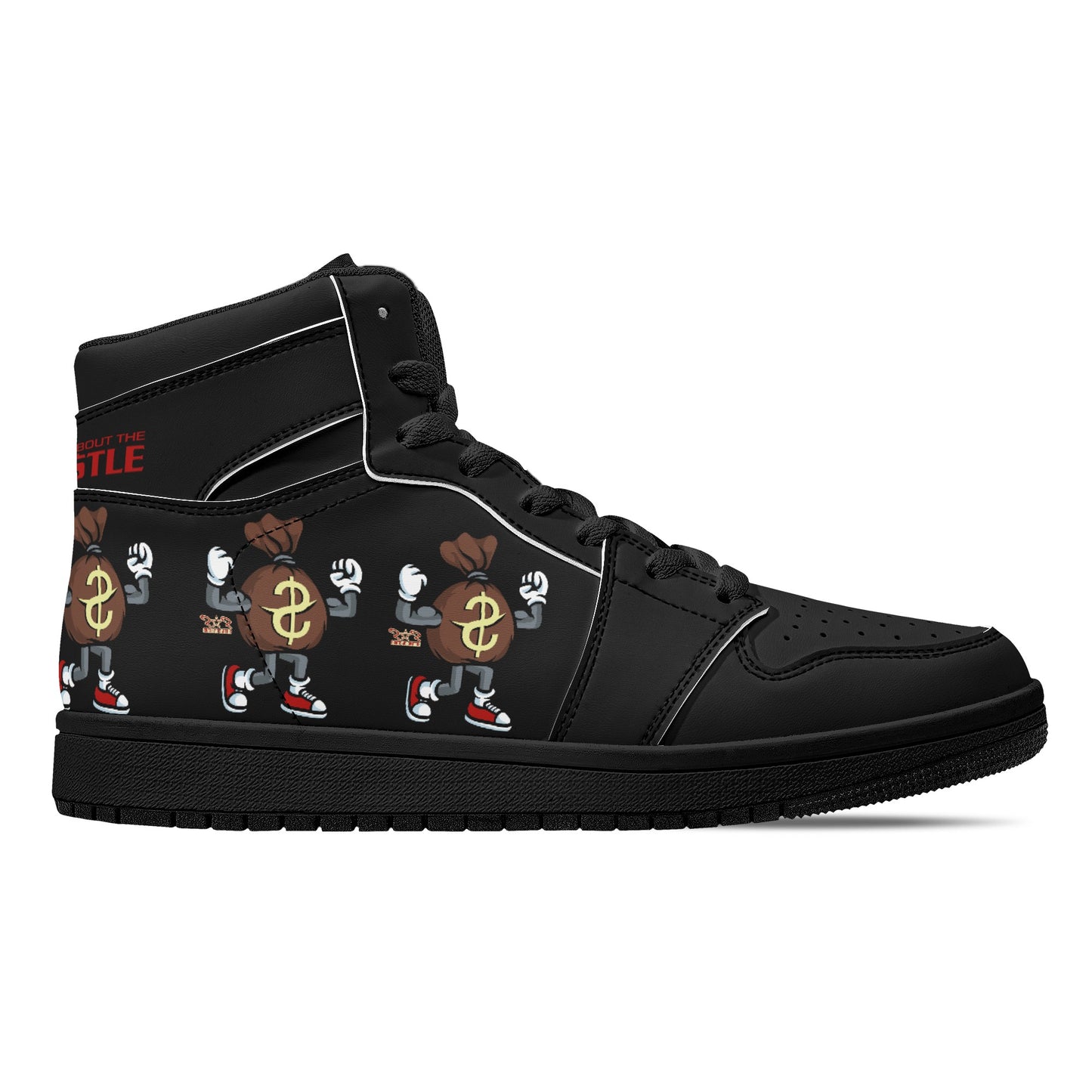 T.T.D (Ten Toes Down) Mens Black/Black High Top Leather Star Kicks